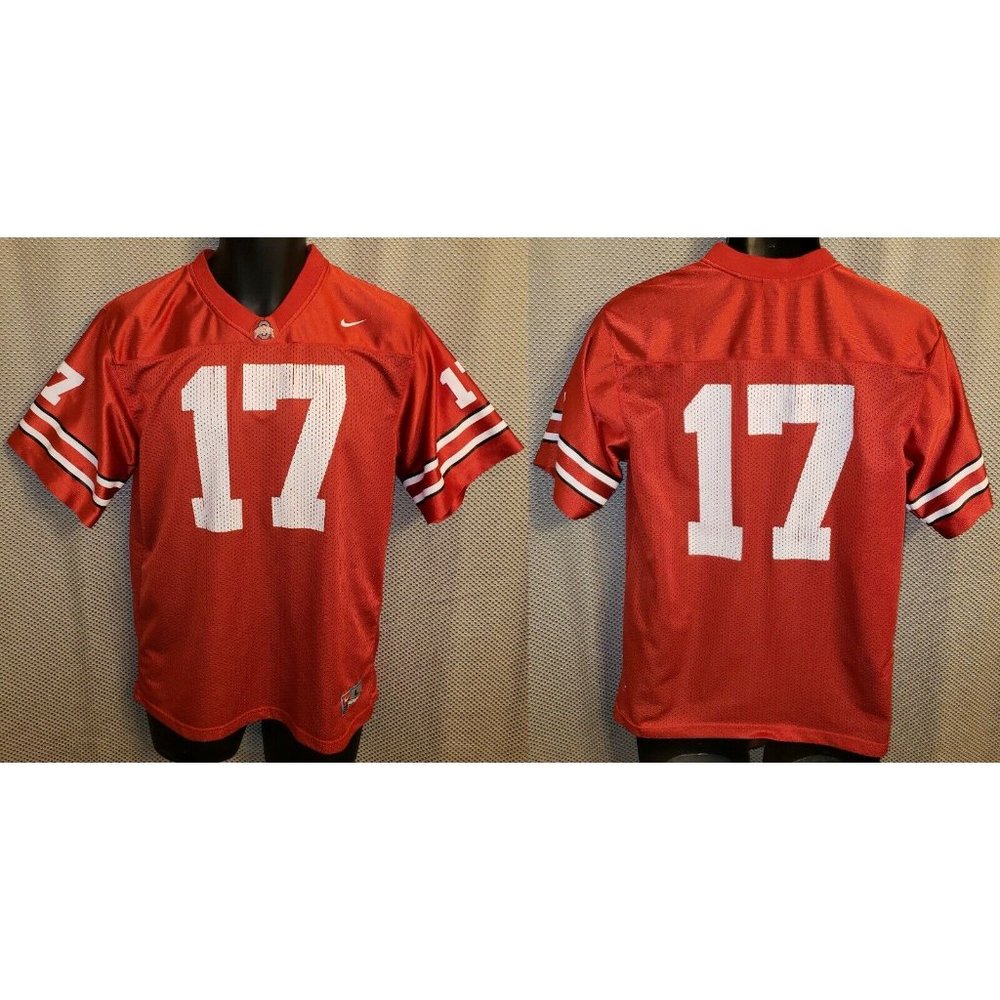 Ohio State Buckeyes Scarlet Nike Football Jersey #17 - Boys Large